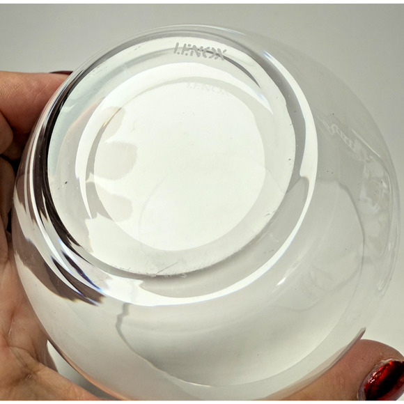 Set of 4 Signed Lenox Clear Flat Stemless Wine Glasses Red White Tuscany - Picture 4 of 5